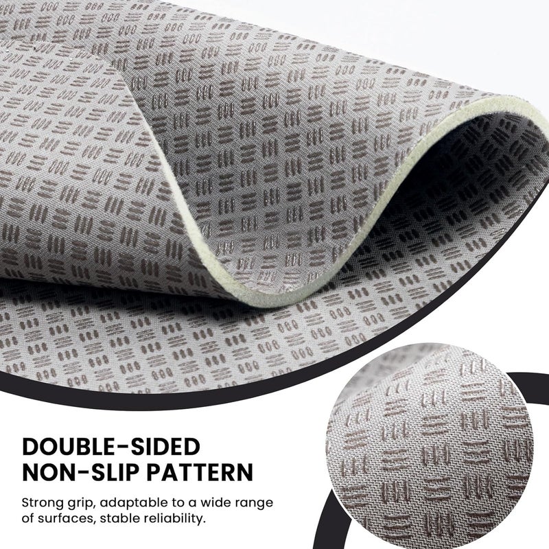 Udefineit Upgrade 2PCS Sewing Machine Mats Pedal Sewing Pads, Double-Sided Non Slip Pattern Sewing Machine Muffling Mats, Thicken Rubber Pads Reduce Vibrations & Movement, 20"x14" & 14"x9" - Gray - Image 2